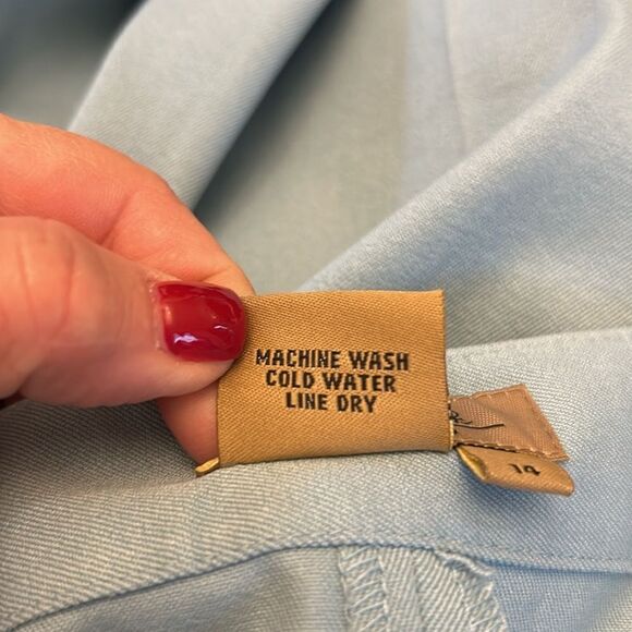 Peck & Peck robins egg blue side zip ankle pants Size 14 New - Picture 7 of 9